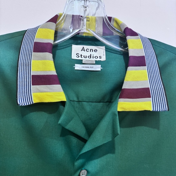 ACNE GREEN SHORT SLEEVE BUTTONFRONT - Picture 2 of 3